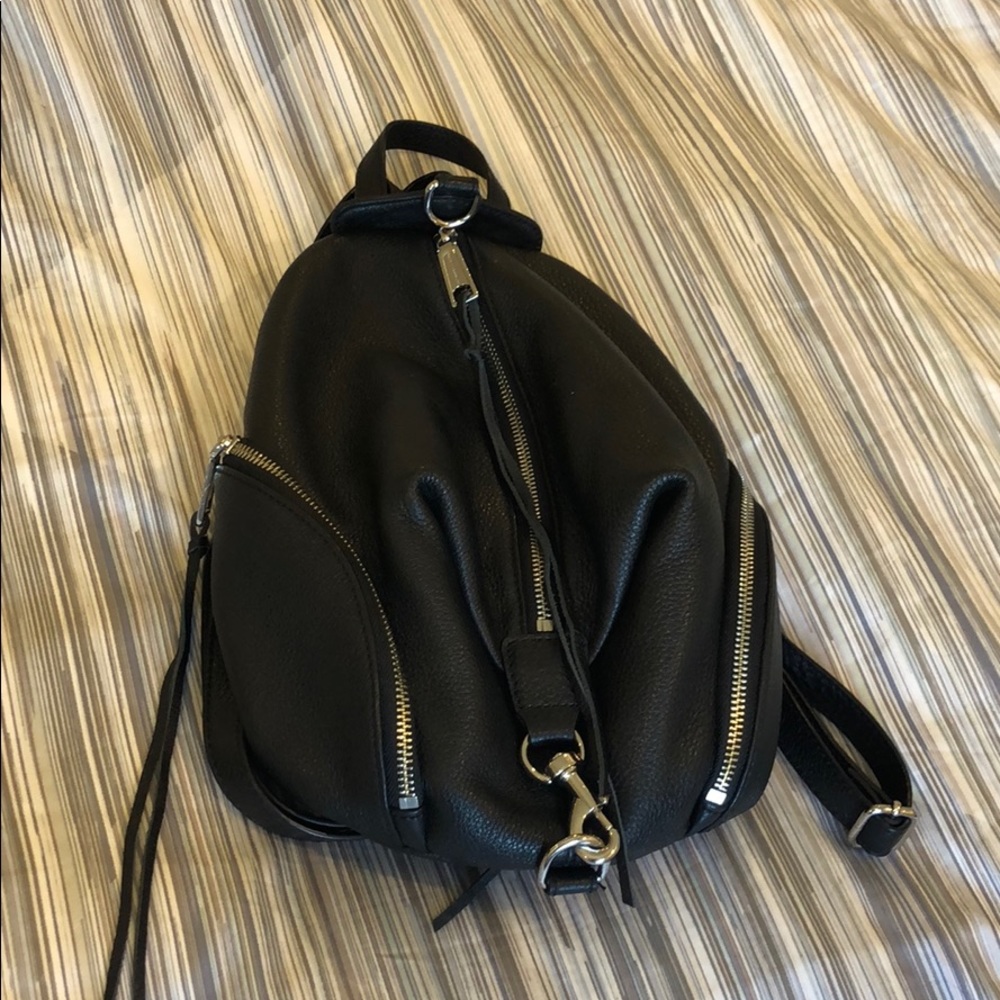 Rebecca Minkoff Julian Mini black leather backpack
